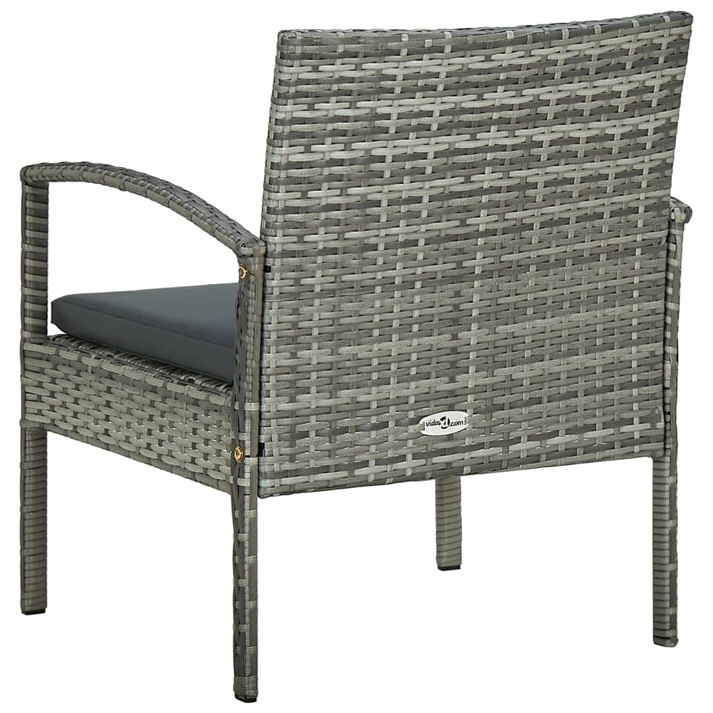 vidaXL Patio Chair Patio Dining Chair for Deck Garden with Cushion Poly Rattan-26