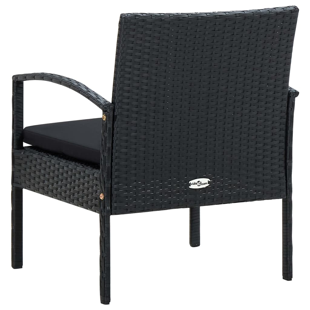 vidaXL Patio Chair Patio Dining Chair for Deck Garden with Cushion Poly Rattan-16