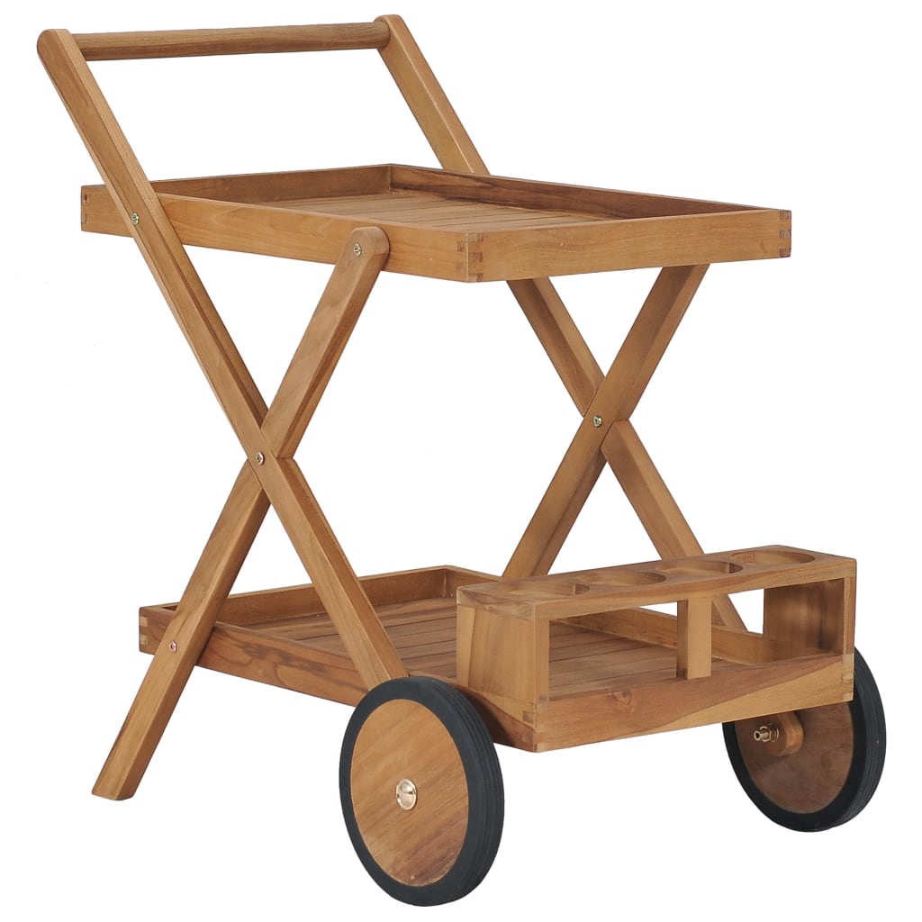 vidaXL Tea Trolley Solid Teak Wood-0