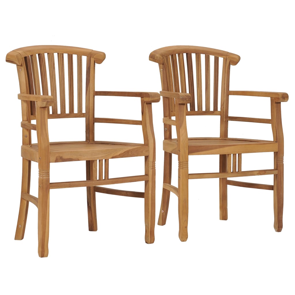 vidaXL Patio Chairs 2 pcs Solid Teak Wood-0