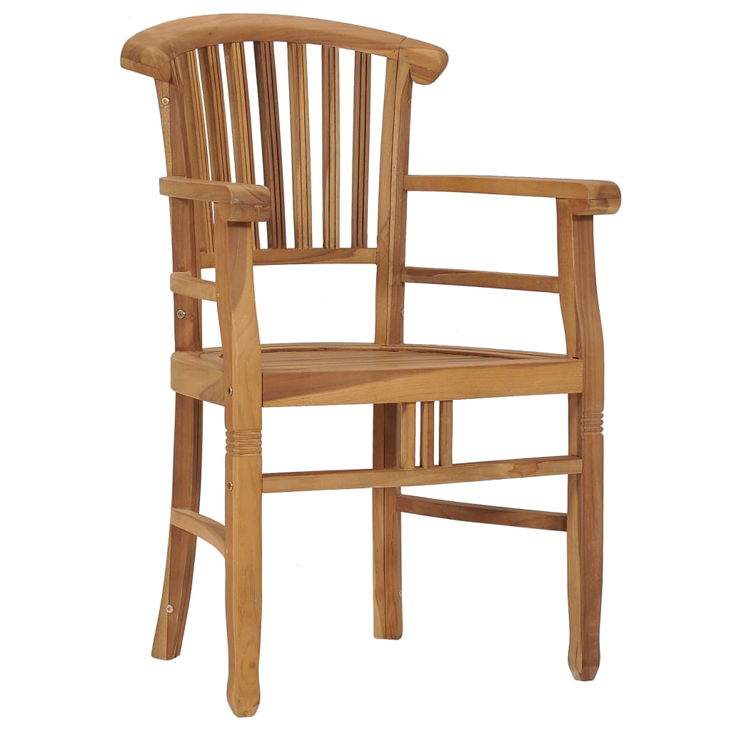 vidaXL Patio Chairs 2 pcs Solid Teak Wood-1