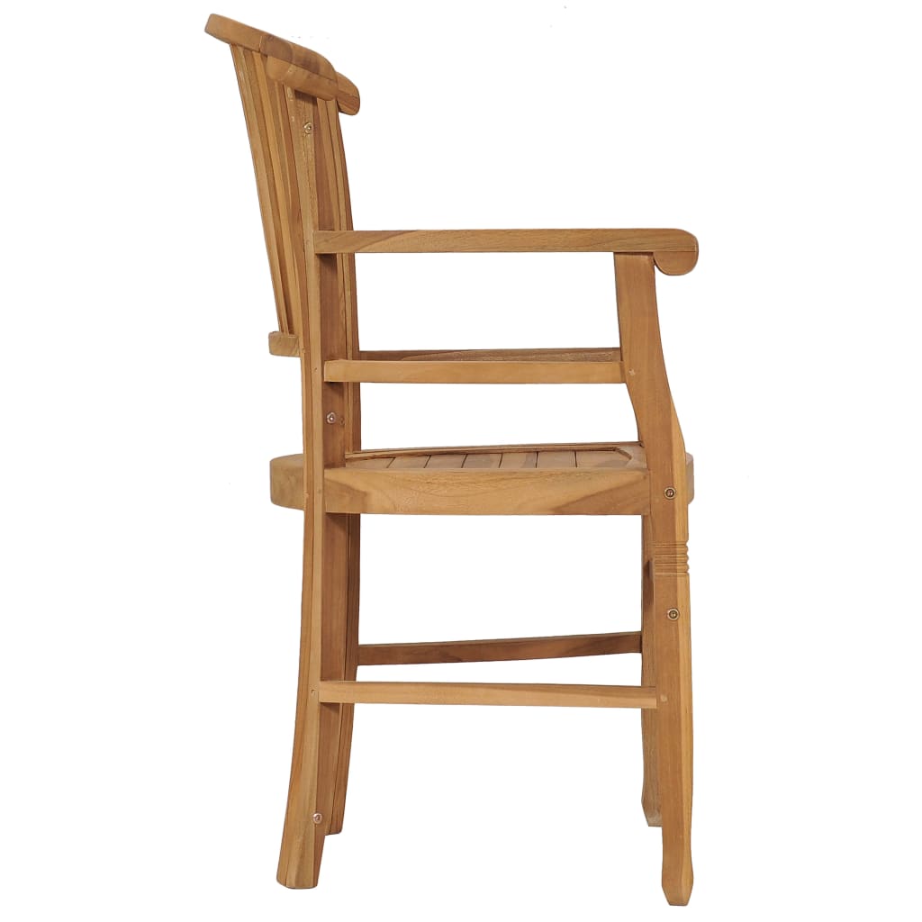 vidaXL Patio Chairs 2 pcs Solid Teak Wood-3