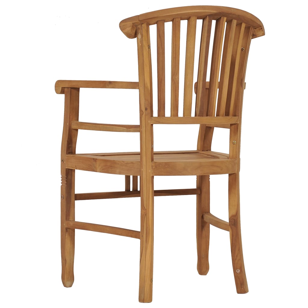 vidaXL Patio Chairs 2 pcs Solid Teak Wood-4