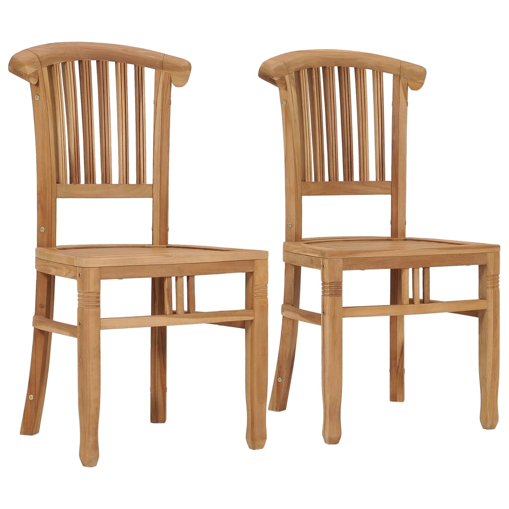 vidaXL Patio Chairs 2 pcs Solid Teak Wood-0