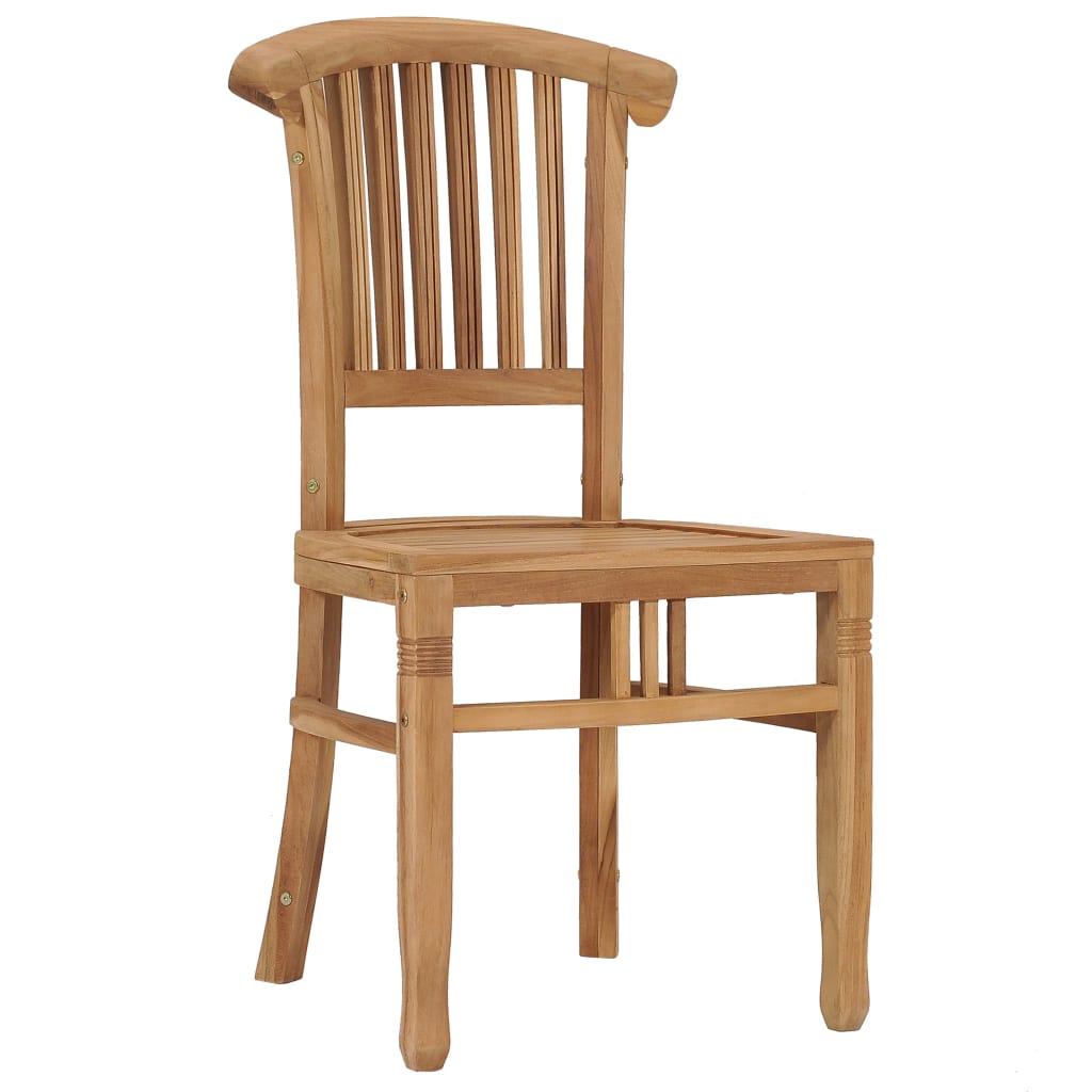 vidaXL Patio Chairs 2 pcs Solid Teak Wood-1