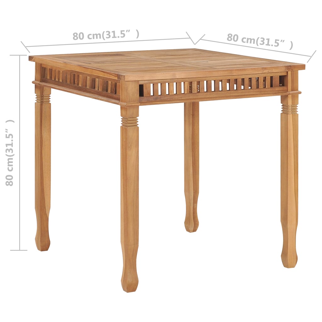 vidaXL Outdoor Dining Table Patio Table Garden Porch Furniture Solid Teak Wood-6