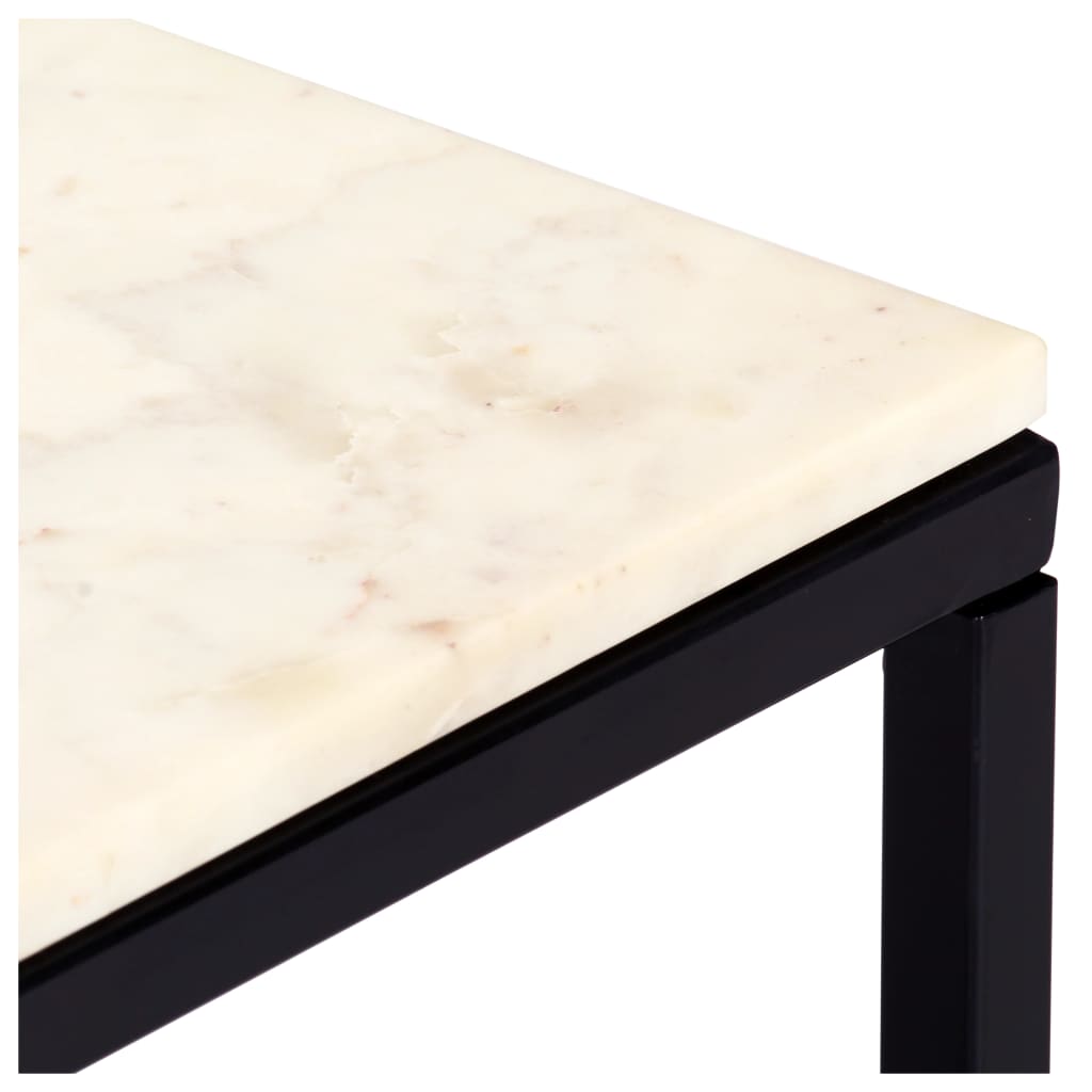 vidaXL Coffee Table End Table Side Sofa Table Real Stone with Marble Texture-3