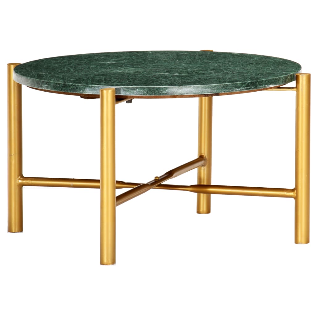 vidaXL Coffee Table Real Stone with Marble Texture Table Furniture Green/White-3