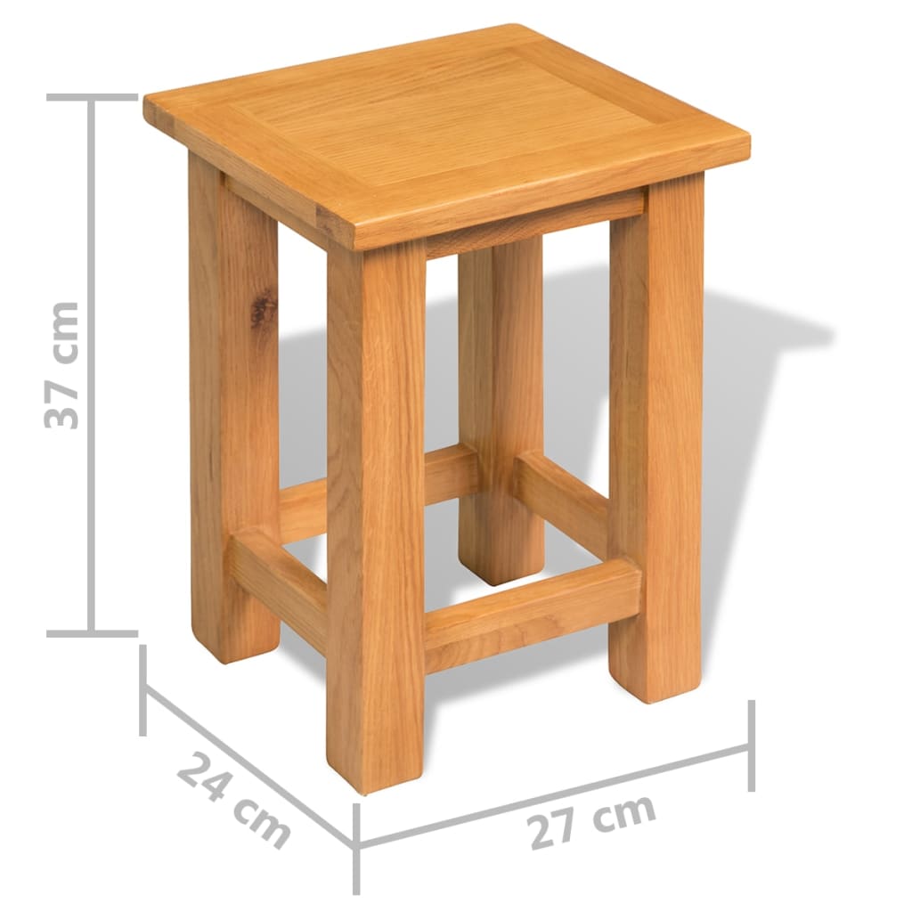 vidaXL End Tables 2 pcs 10.6"x9.5"x14.6" Solid Oak Wood-5