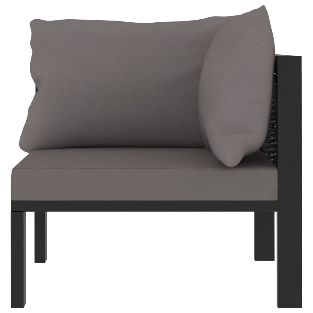 vidaXL Sectional Corner Sofa with Left Armrest Poly Rattan Anthracite-1