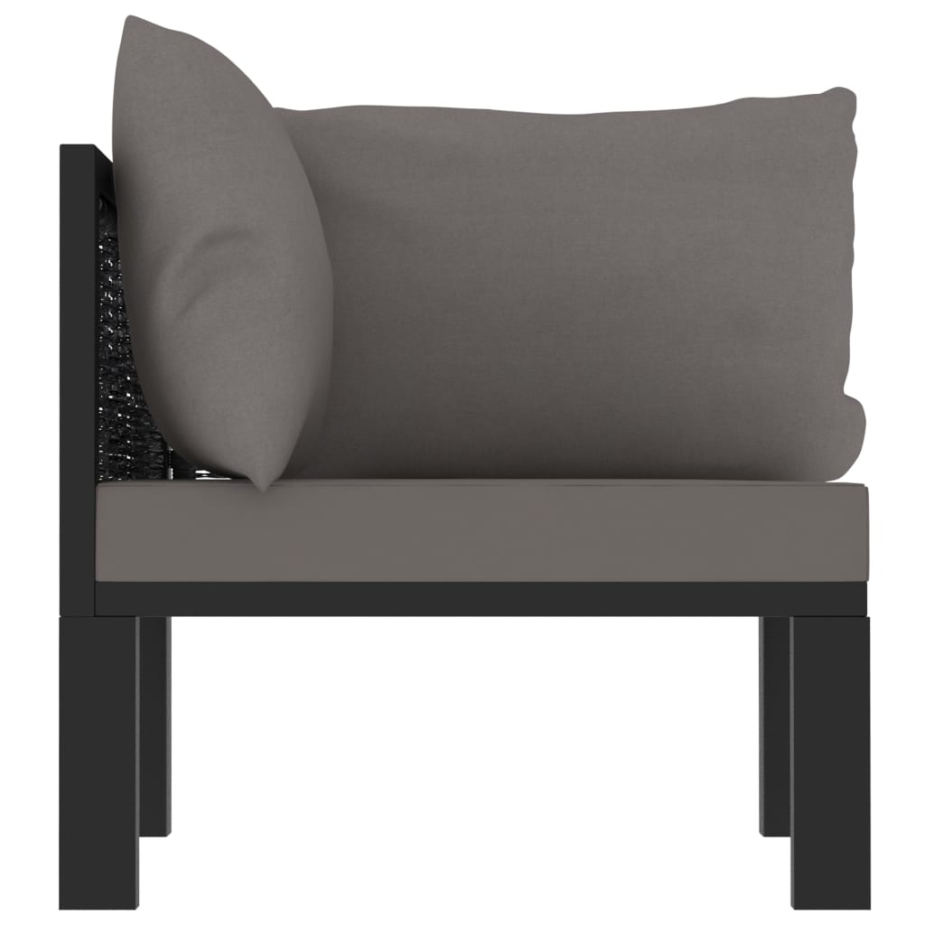 vidaXL Sectional Corner Sofa with Left Armrest Poly Rattan Anthracite-2