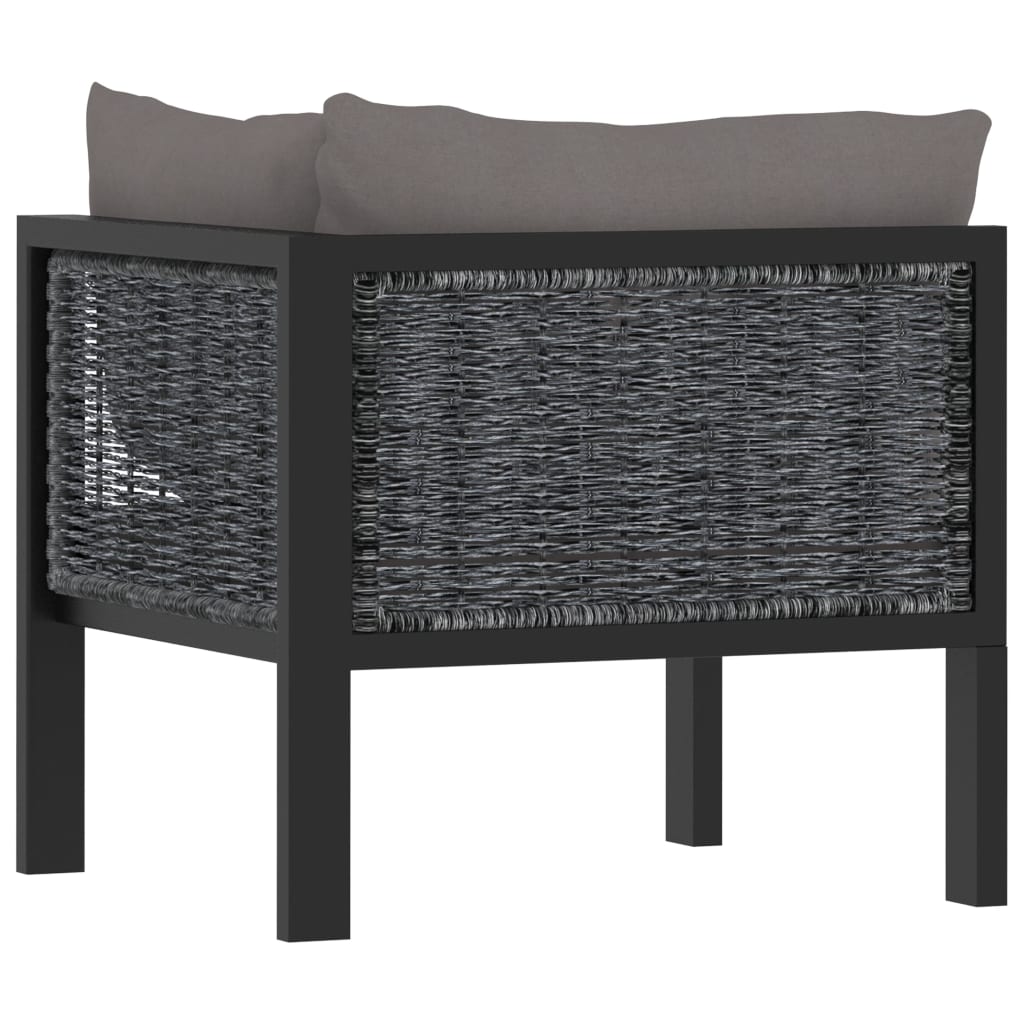 vidaXL Sectional Corner Sofa with Left Armrest Poly Rattan Anthracite-3