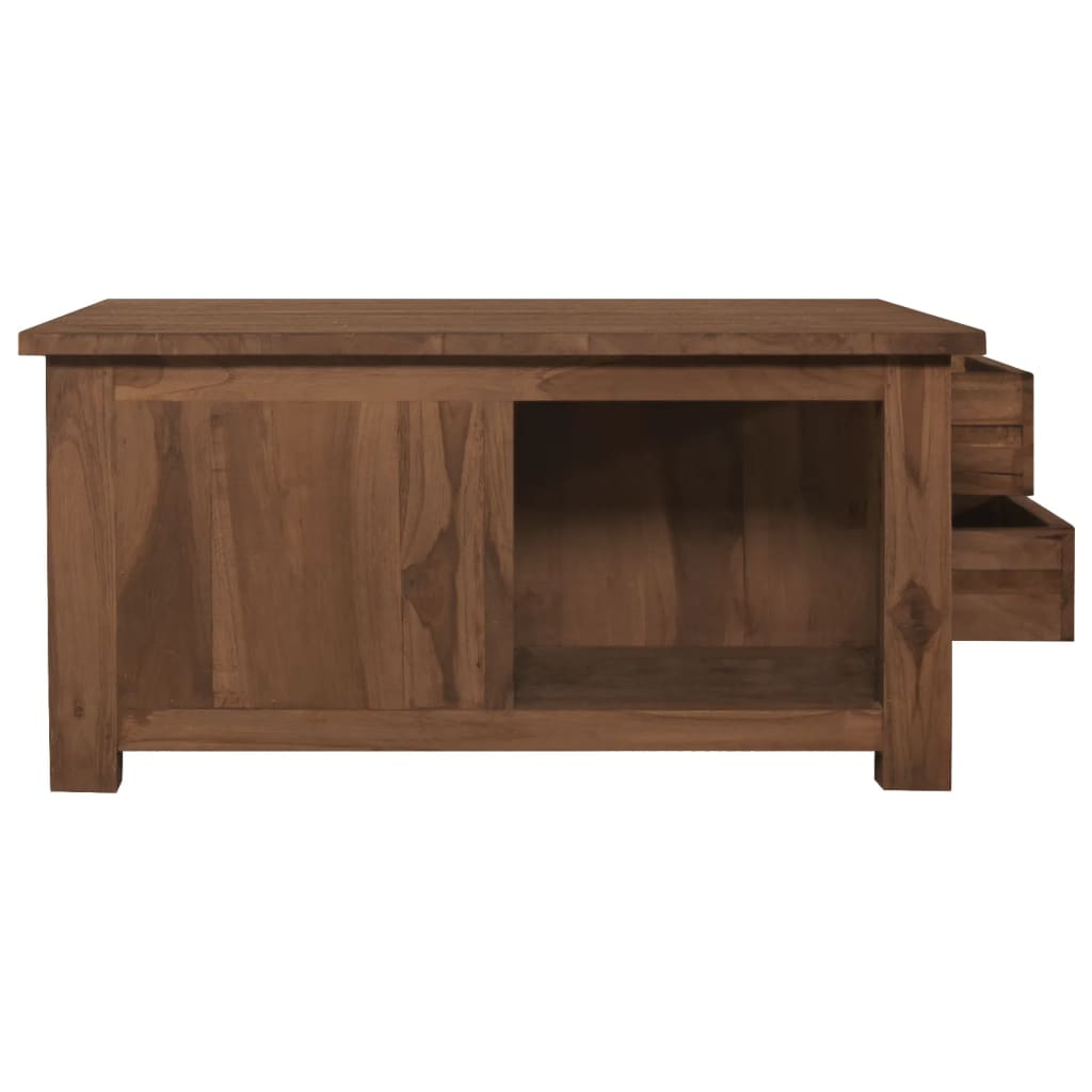 vidaXL Coffee Table 26.8"x26.8"x13" Solid Teak Wood-4