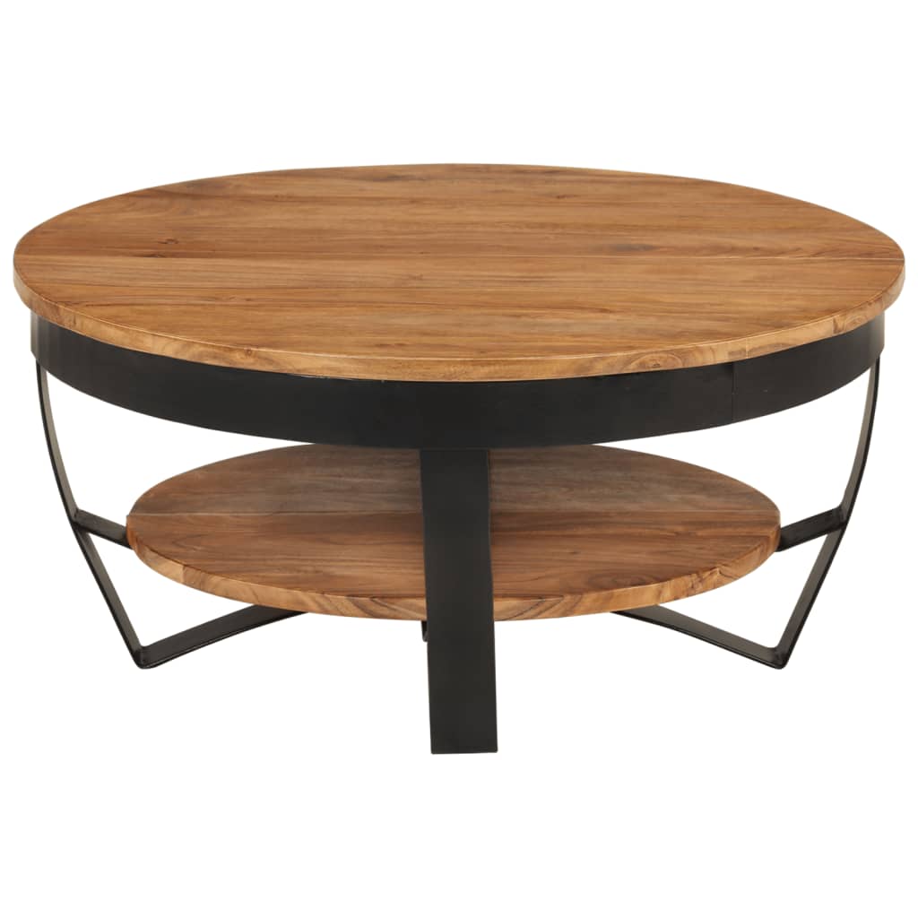 vidaXL Coffee Table 25.6"x25.6"x12.6" Solid Acacia Wood-0