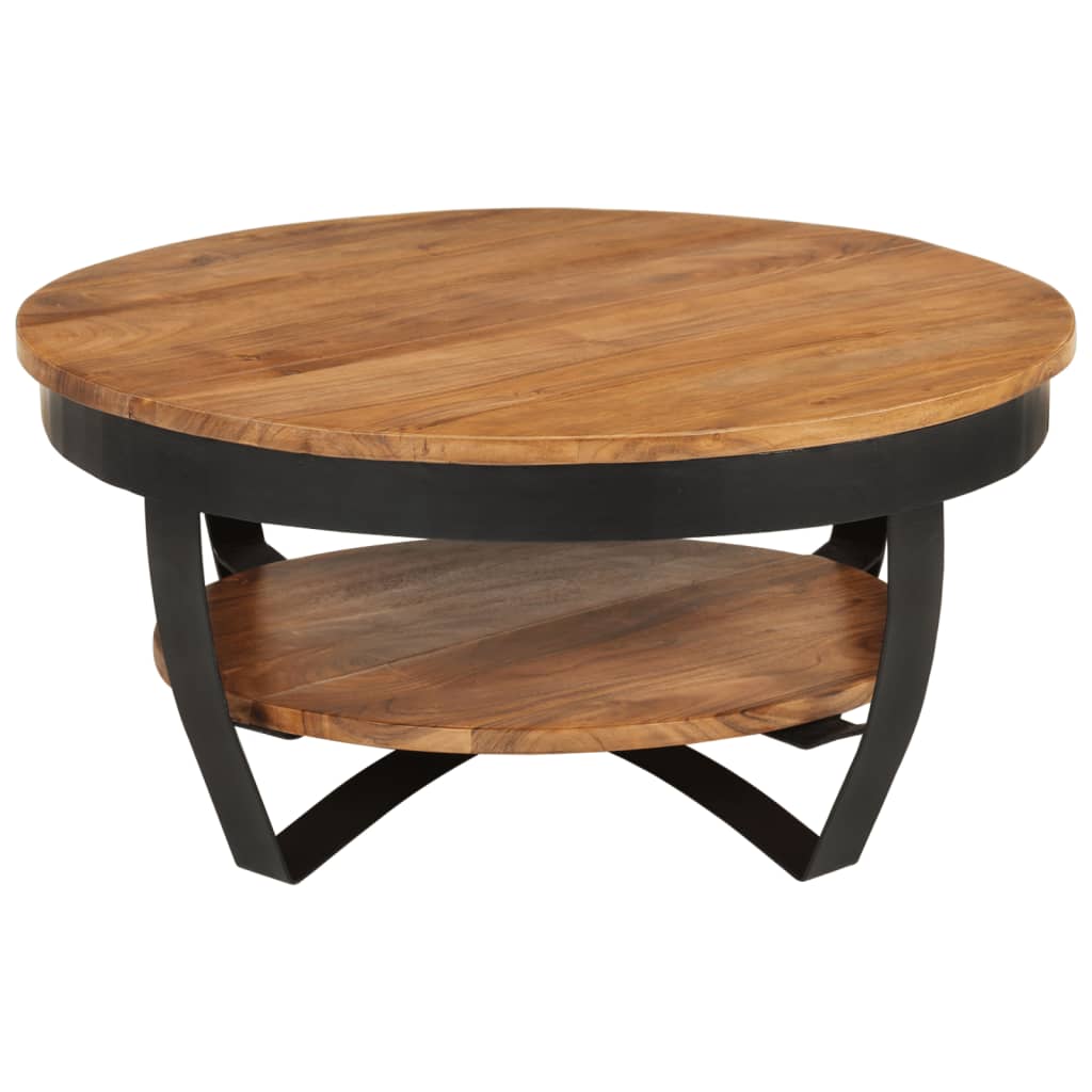 vidaXL Coffee Table 25.6"x25.6"x12.6" Solid Acacia Wood-1