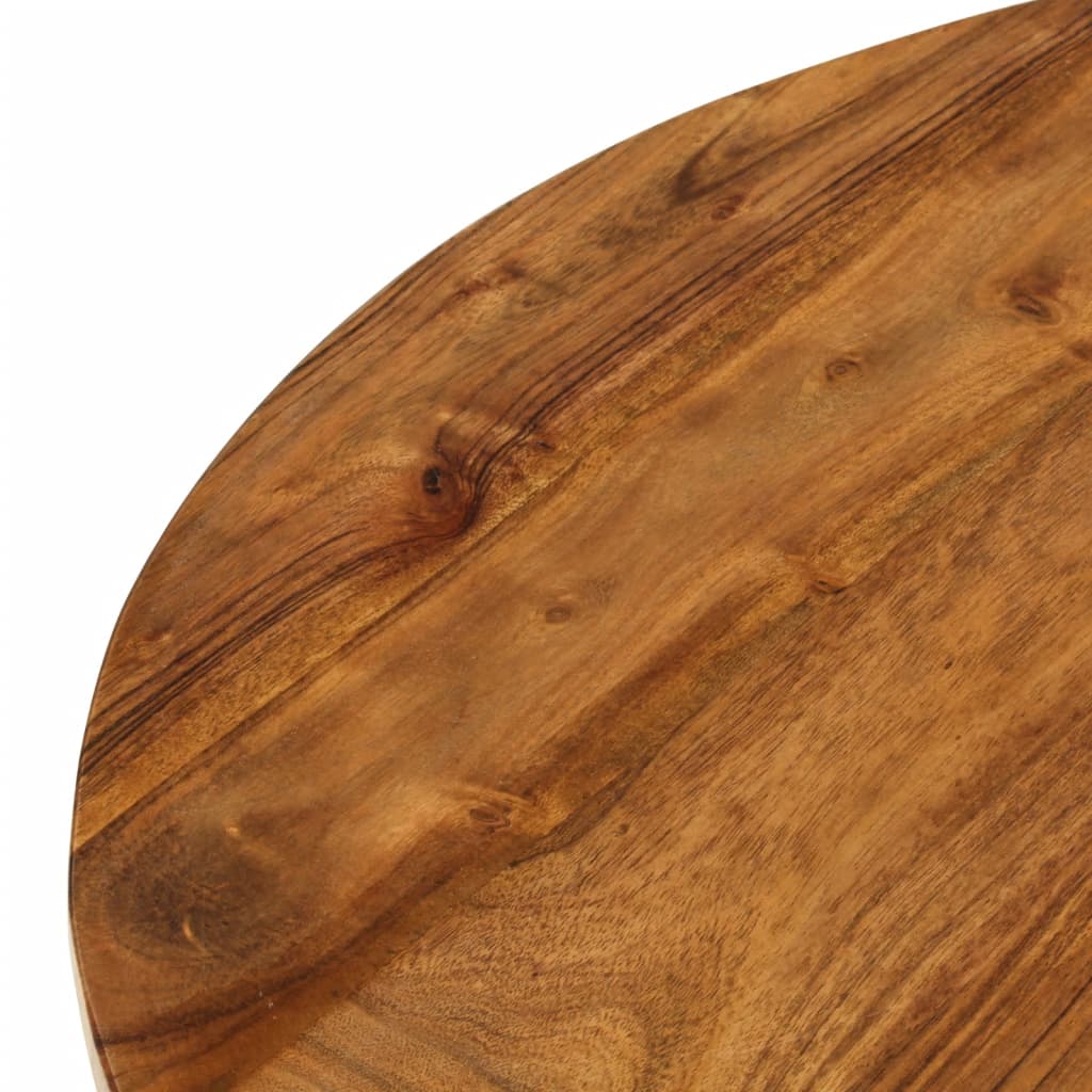 vidaXL Coffee Table 25.6"x25.6"x12.6" Solid Acacia Wood-3