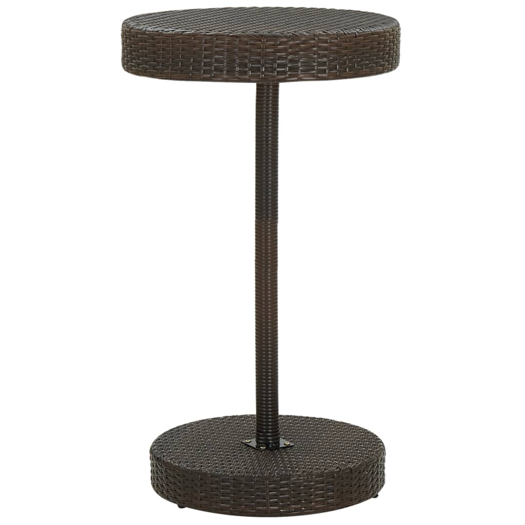 vidaXL Bistro Table Outdoor Side Table Patio Garden Wicker Furniture PE Rattan-0