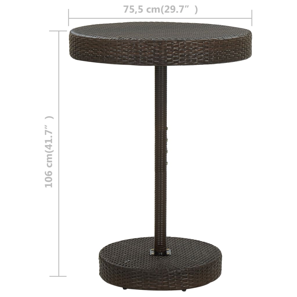 vidaXL Bistro Table Outdoor Side Table Patio Garden Wicker Furniture PE Rattan-16