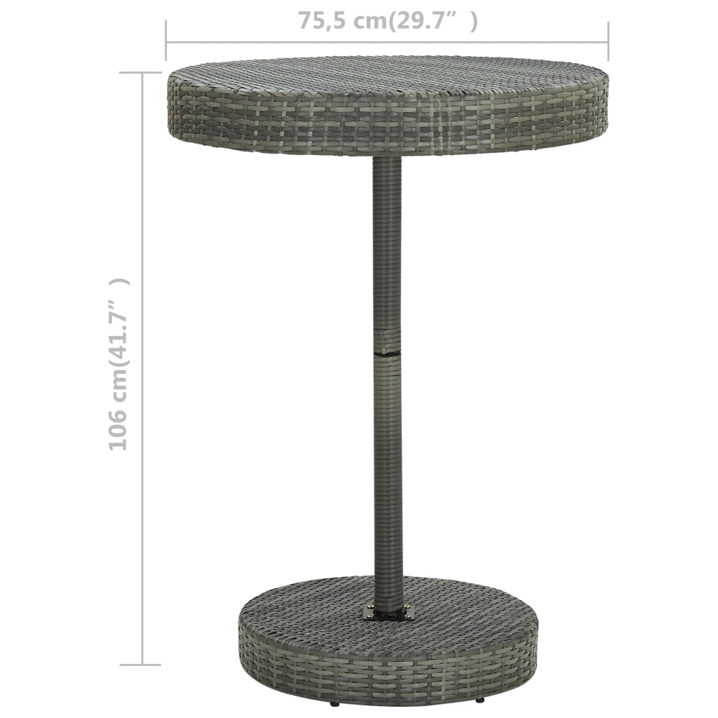 vidaXL Bistro Table Outdoor Side Table Patio Garden Wicker Furniture PE Rattan-22