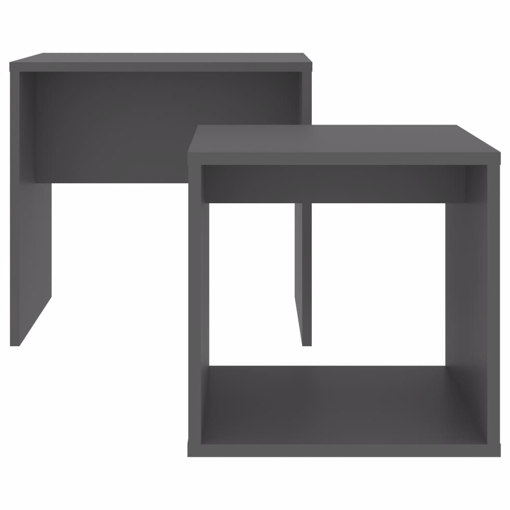 vidaXL Coffee Table Set 2 Piece Nesting End Table Sofa Table Engineered Wood-8