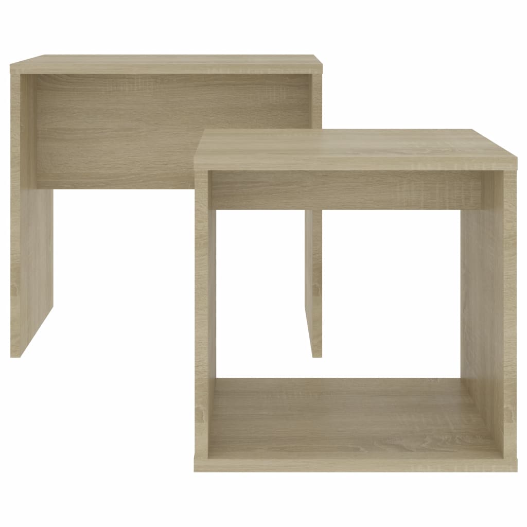 vidaXL Coffee Table Set 2 Piece Nesting End Table Sofa Table Engineered Wood-18