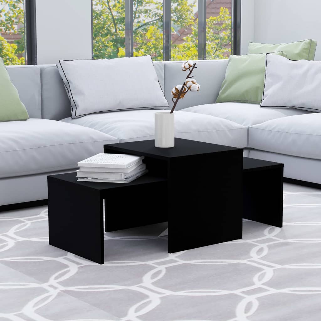 vidaXL Coffee Table Set Nesting Sofa End Table for Living Room Engineered Wood-7