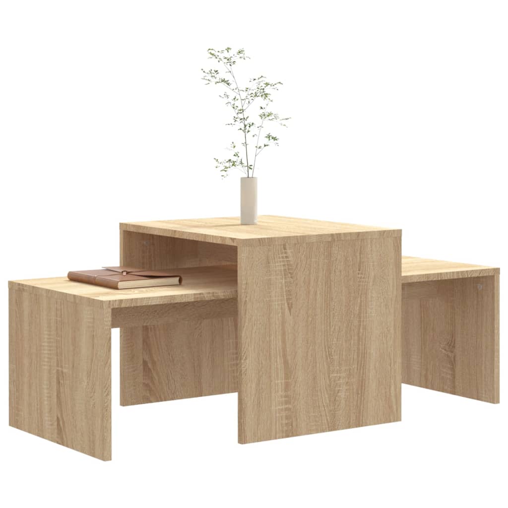 vidaXL Coffee Table Set Nesting Sofa End Table for Living Room Engineered Wood-22