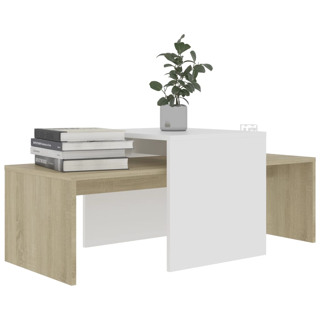 vidaXL Coffee Table Set Nesting Sofa End Table for Living Room Engineered Wood-26