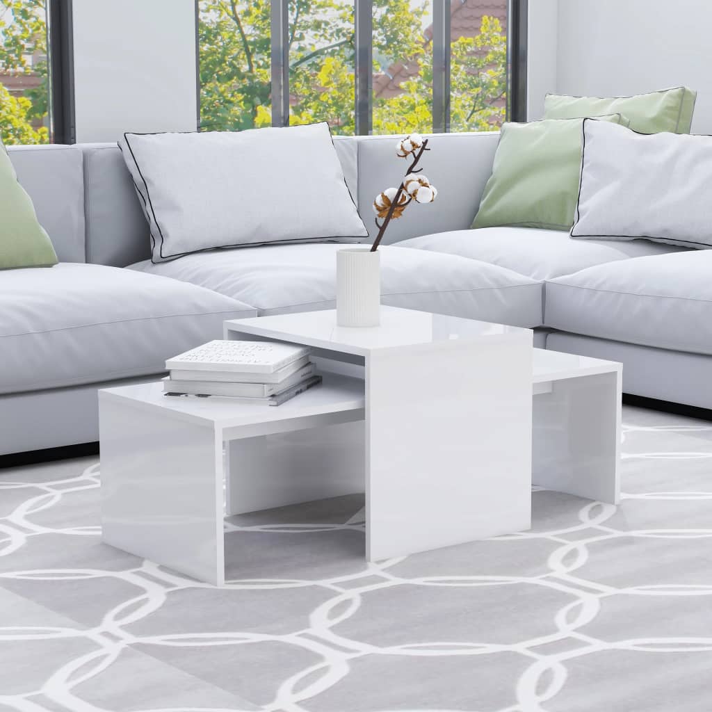 vidaXL Coffee Table Set Nesting Sofa End Table for Living Room Engineered Wood-55