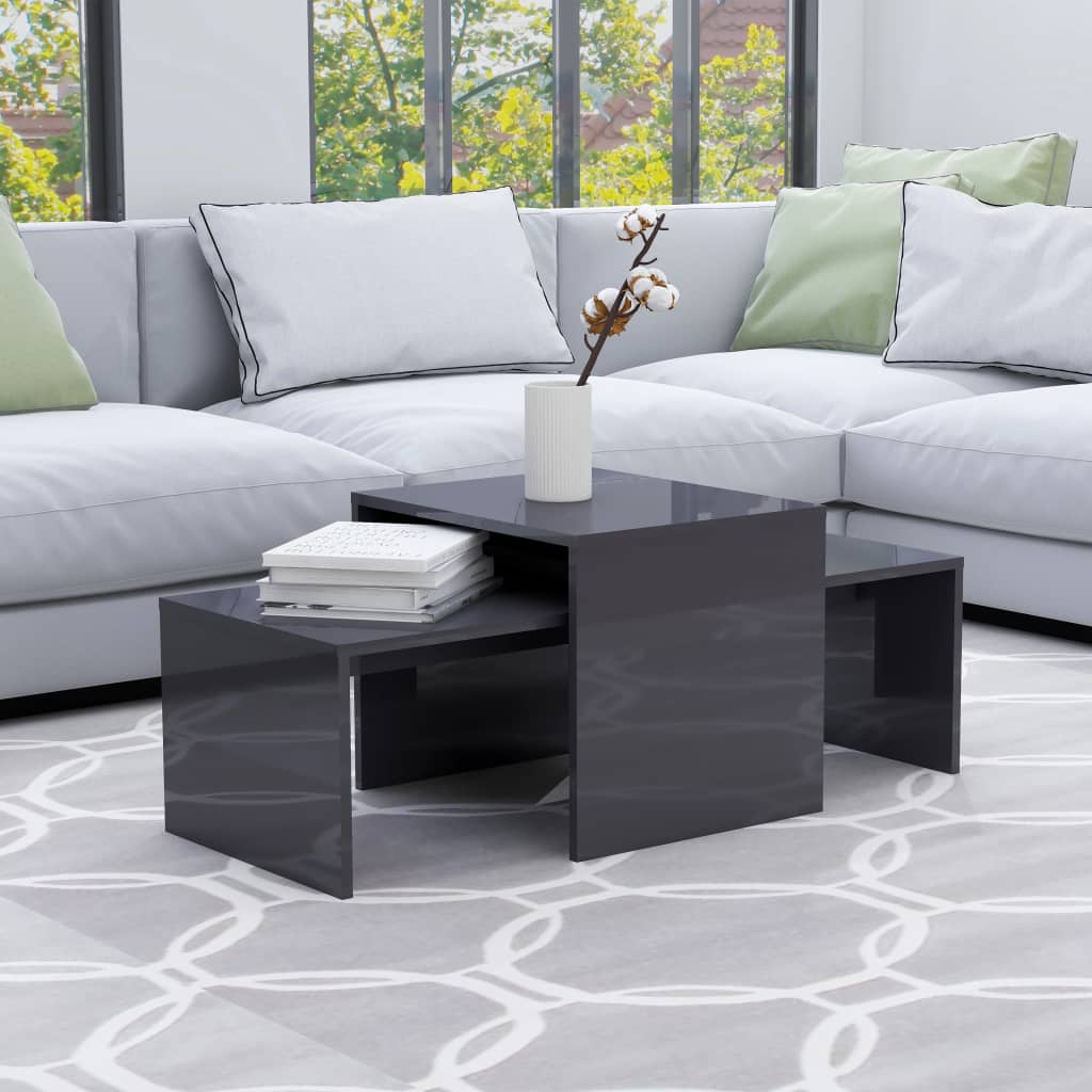 vidaXL Coffee Table Set Nesting Sofa End Table for Living Room Engineered Wood-43