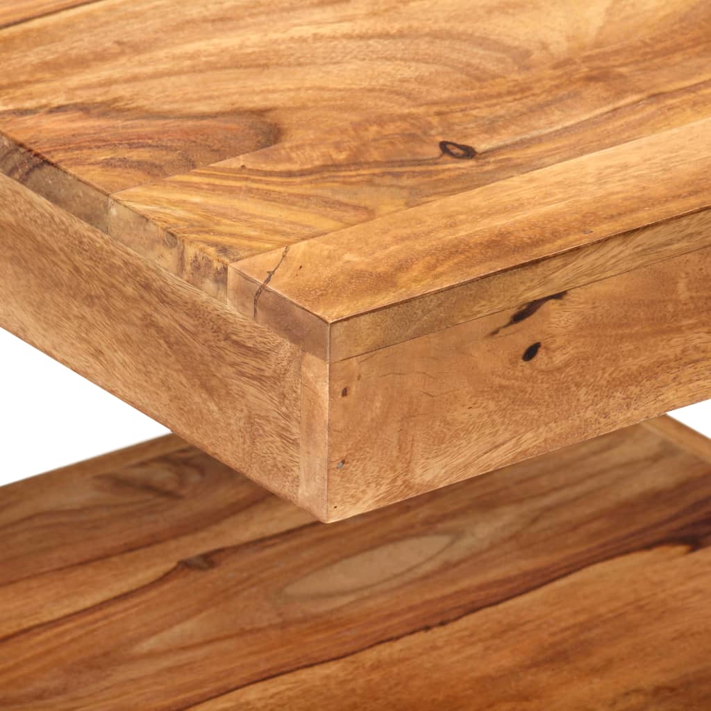 vidaXL Coffee Table 17.7"x17.7"x15.7" Solid Wood Acacia-3