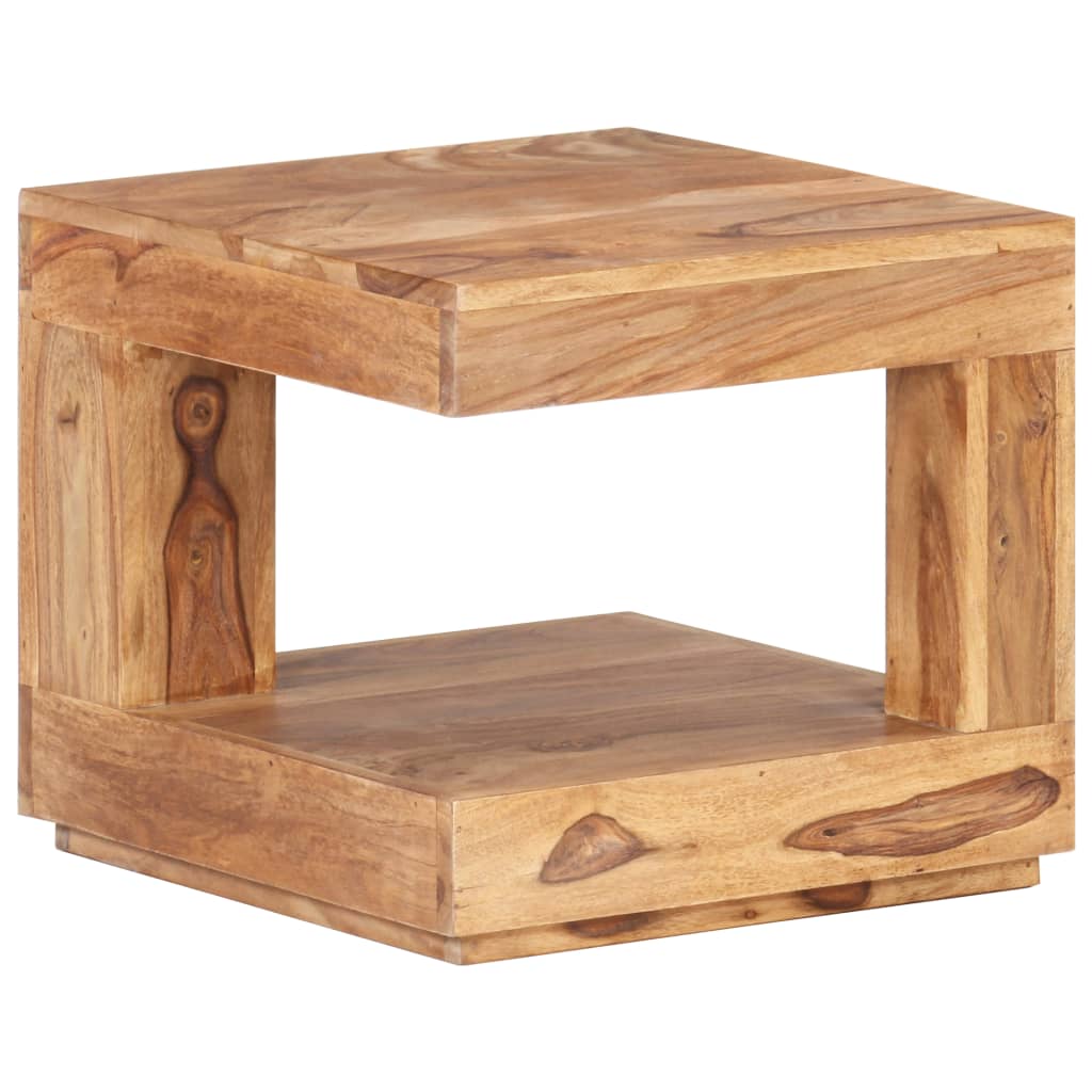 vidaXL Coffee Table 17.7"x17.7"x15.7" Solid Wood Acacia-9