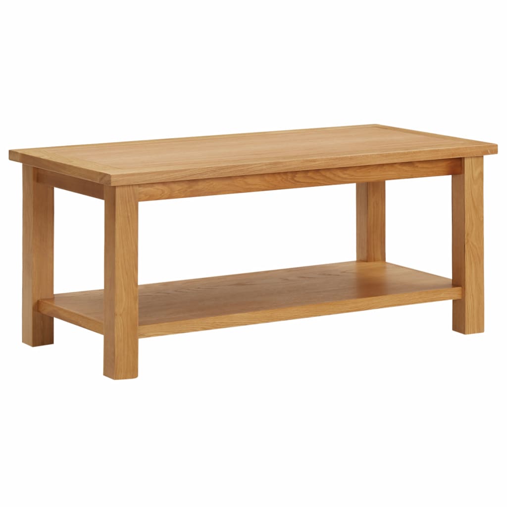 vidaXL Coffee Table End Table with Storage Shelf Sofa Table Solid Wood Oak-0