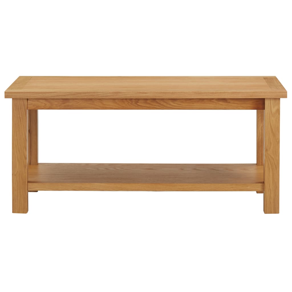 vidaXL Coffee Table End Table with Storage Shelf Sofa Table Solid Wood Oak-3