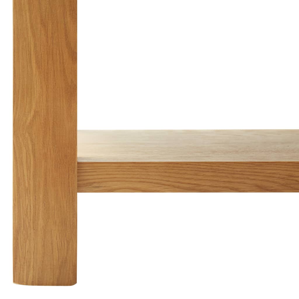 vidaXL Coffee Table End Table with Storage Shelf Sofa Table Solid Wood Oak-4