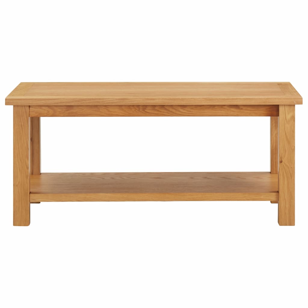 vidaXL Coffee Table End Table with Storage Shelf Sofa Table Solid Wood Oak-12