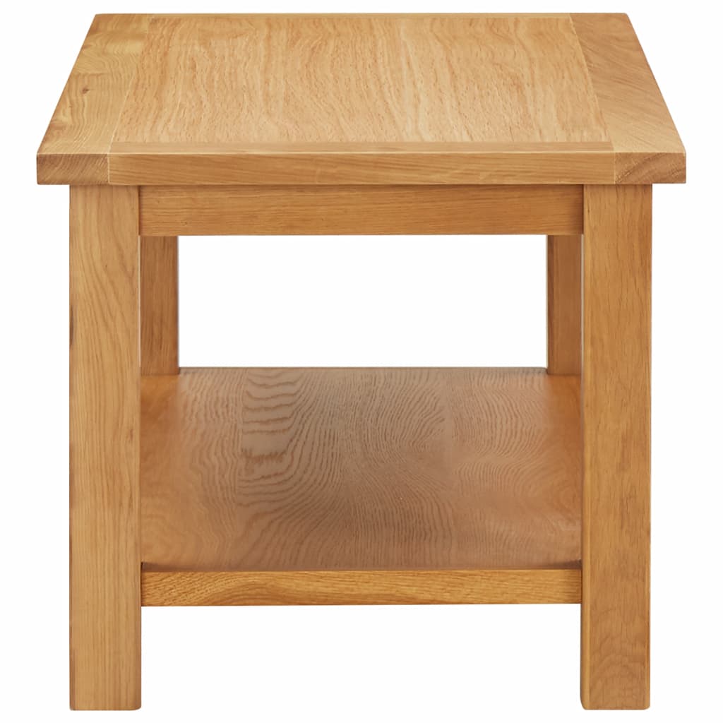 vidaXL Coffee Table End Table with Storage Shelf Sofa Table Solid Wood Oak-15