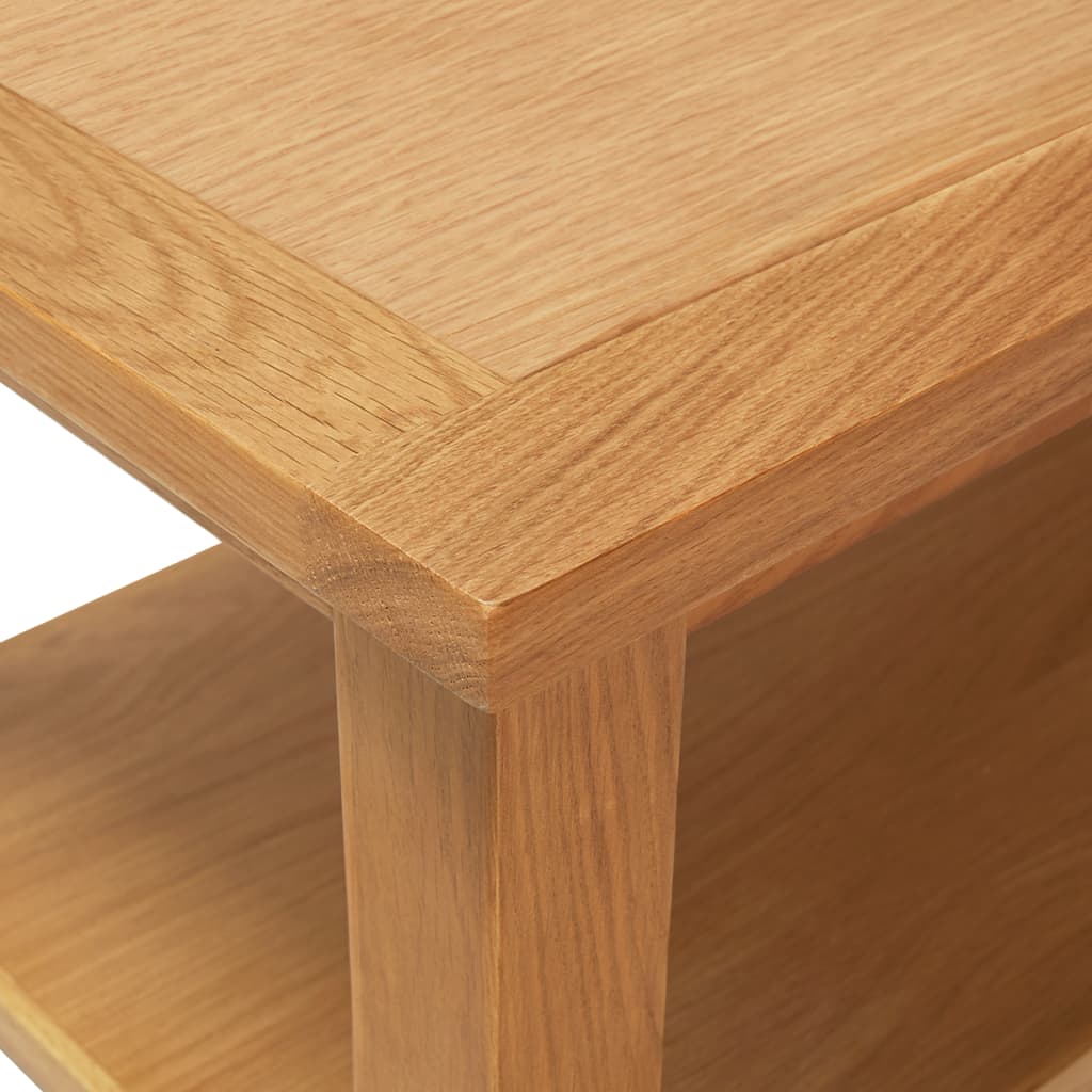 vidaXL Coffee Table End Table with Storage Shelf Sofa Table Solid Wood Oak-17