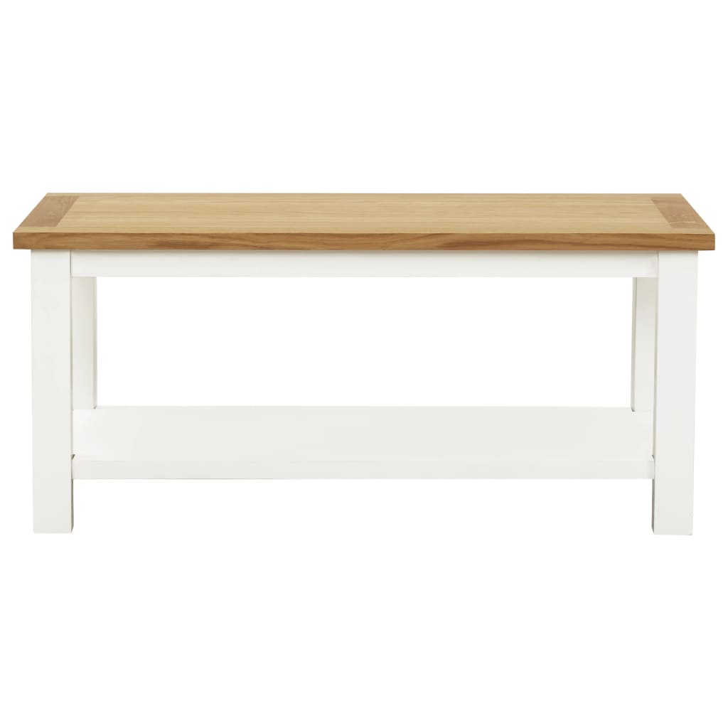 vidaXL Coffee Table End Table with Storage Shelf Sofa Table Solid Wood Oak-21