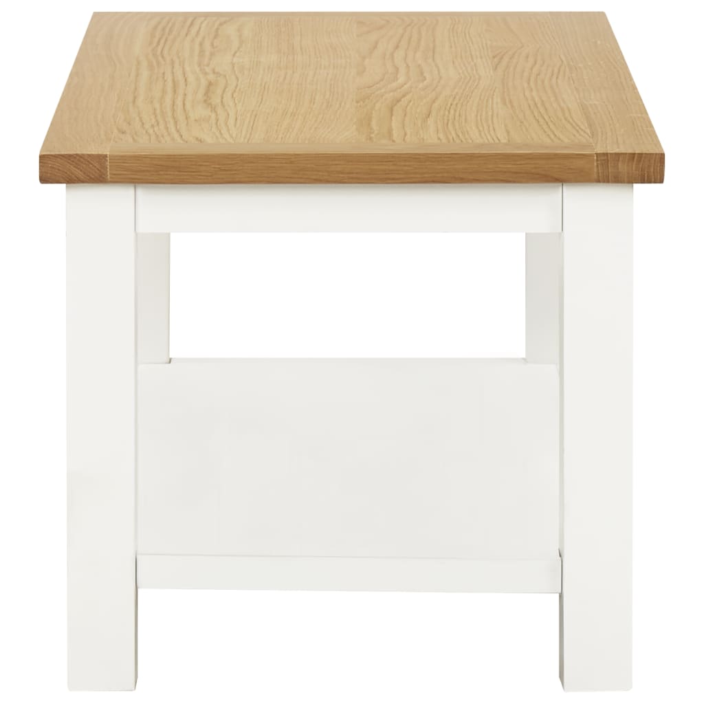 vidaXL Coffee Table End Table with Storage Shelf Sofa Table Solid Wood Oak-23