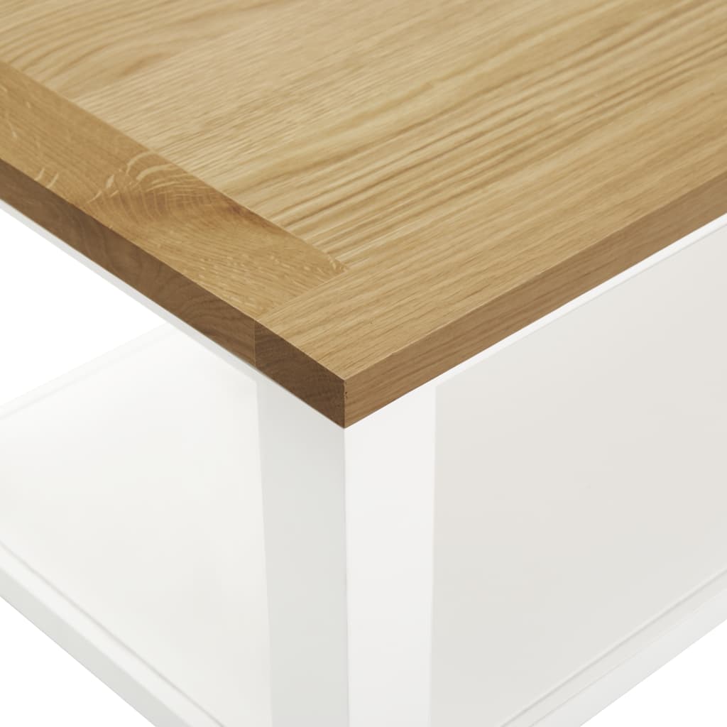 vidaXL Coffee Table End Table with Storage Shelf Sofa Table Solid Wood Oak-22