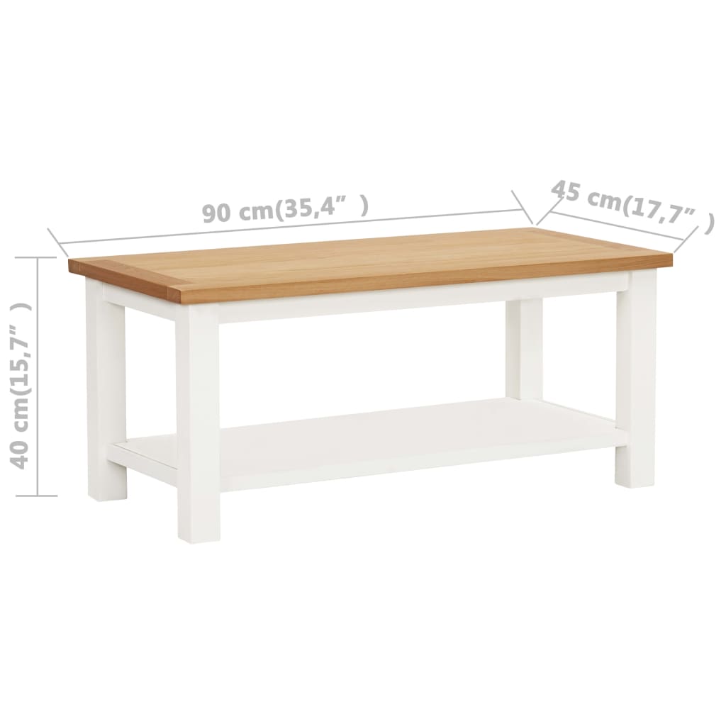 vidaXL Coffee Table End Table with Storage Shelf Sofa Table Solid Wood Oak-10