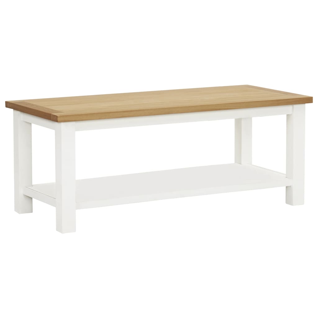 vidaXL Coffee Table End Table with Storage Shelf Sofa Table Solid Wood Oak-25