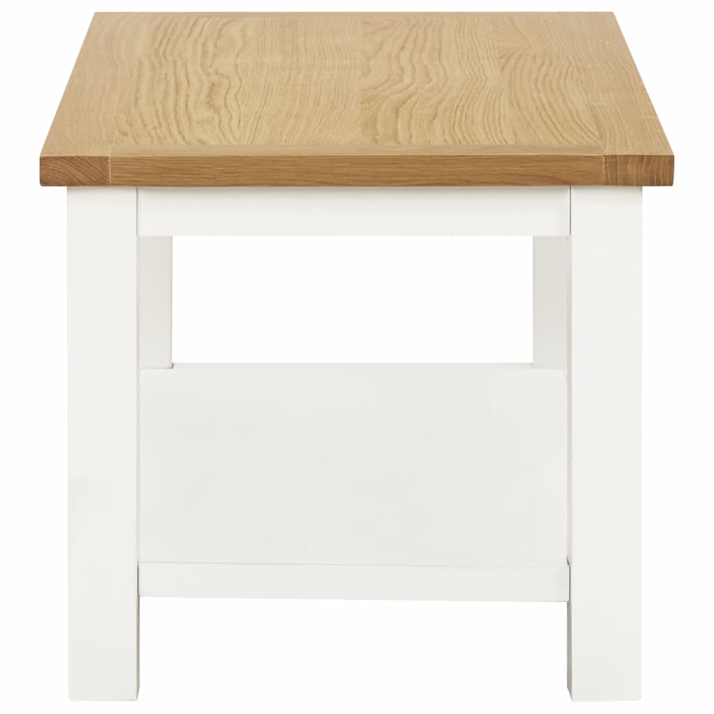 vidaXL Coffee Table End Table with Storage Shelf Sofa Table Solid Wood Oak-5