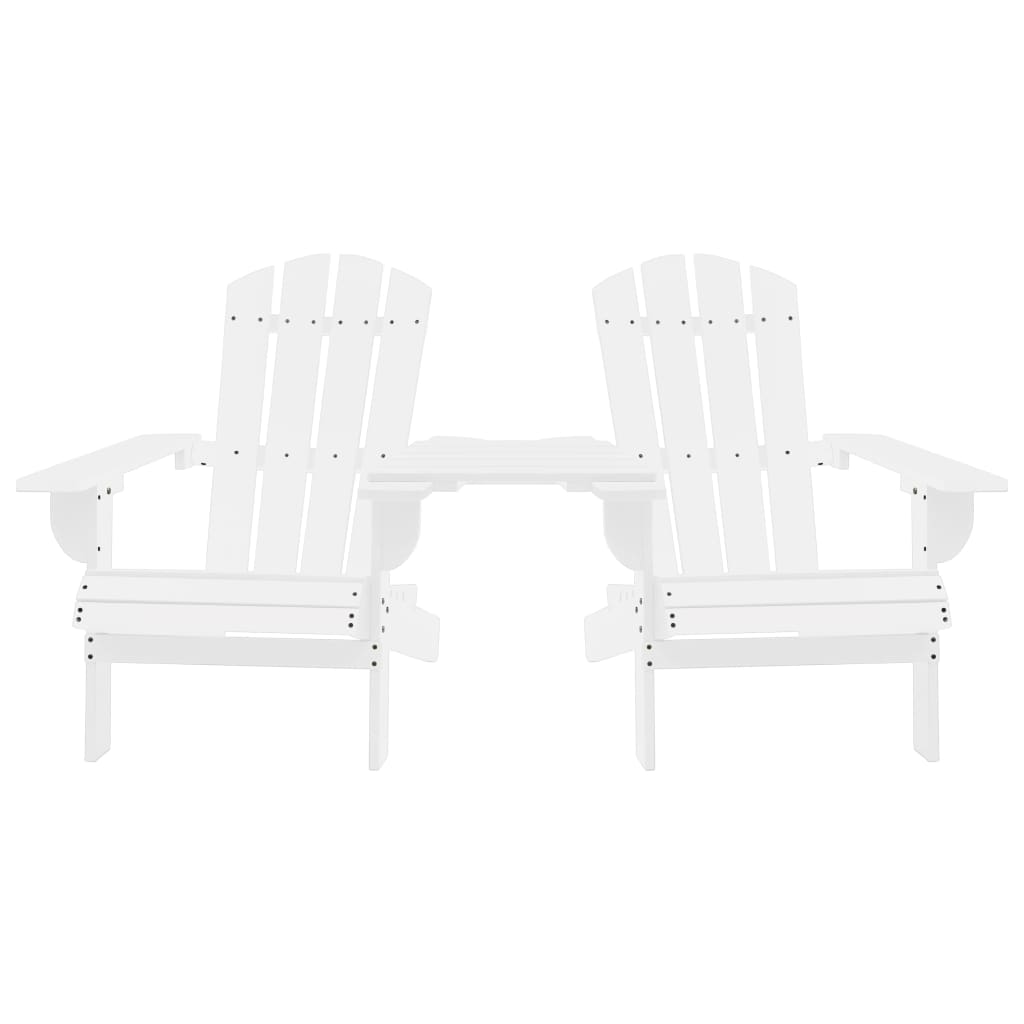 vidaXL Adirondack Chairs Patio Adirondack Chair with Tea Table Solid Wood Fir-4