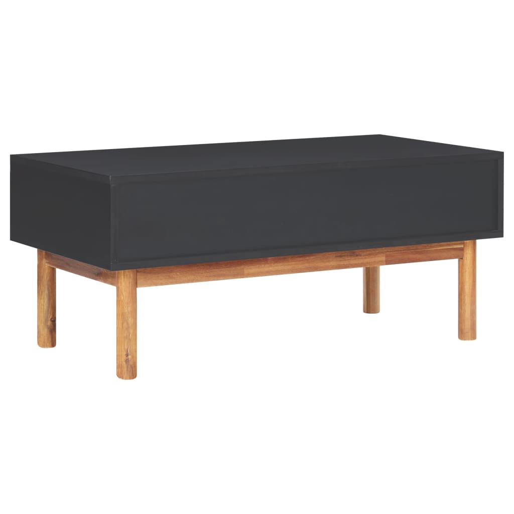 vidaXL Coffee Table 35.4"x19.7"x15.7" Solid Acacia Wood and MDF-4