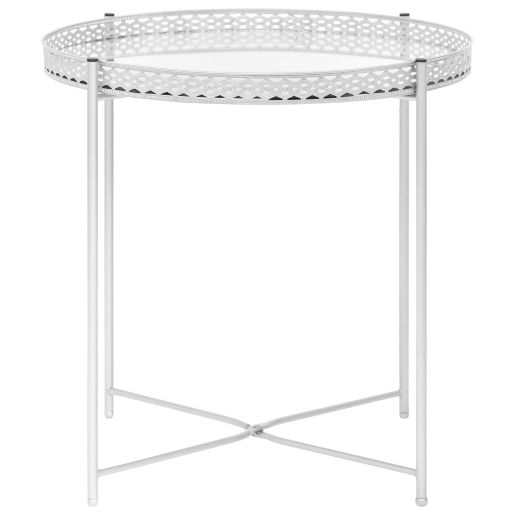 vidaXL Side Table Silver 15.7"x15.7"x16.1" Glass-1