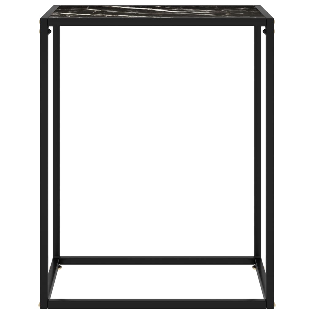 vidaXL Console Table Black 23.6"x13.8"x29.5" Tempered Glass-0
