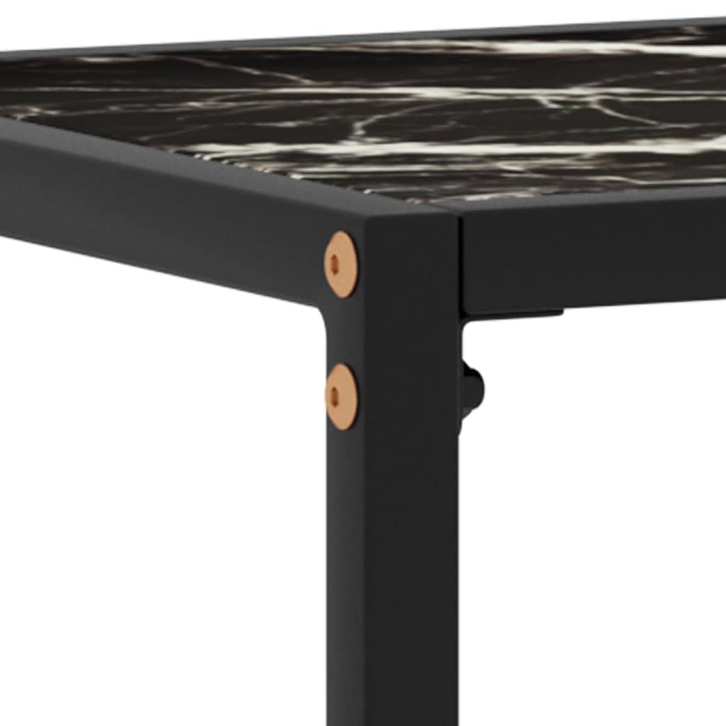 vidaXL Console Table Black 23.6"x13.8"x29.5" Tempered Glass-3