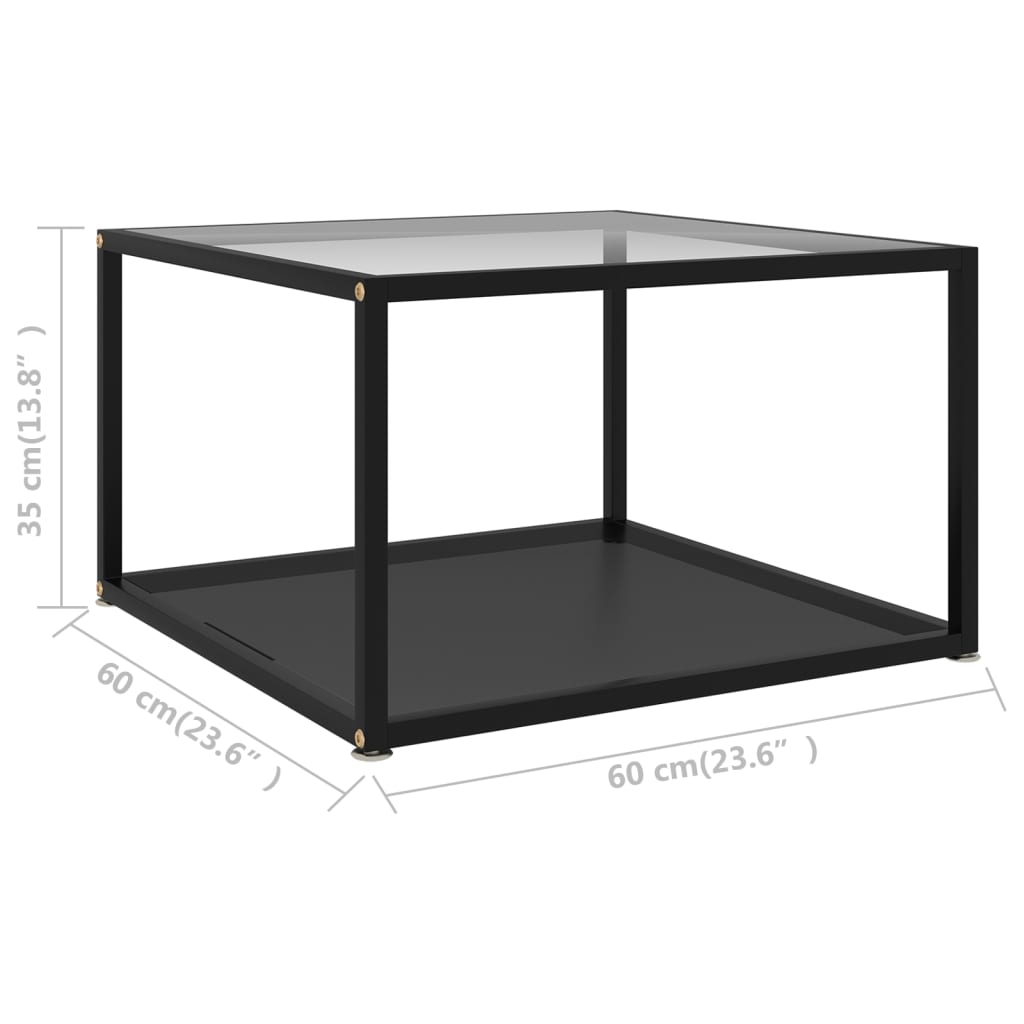 vidaXL Coffee Table End Table Living Room Accent Sofa Table Tempered Glass-2